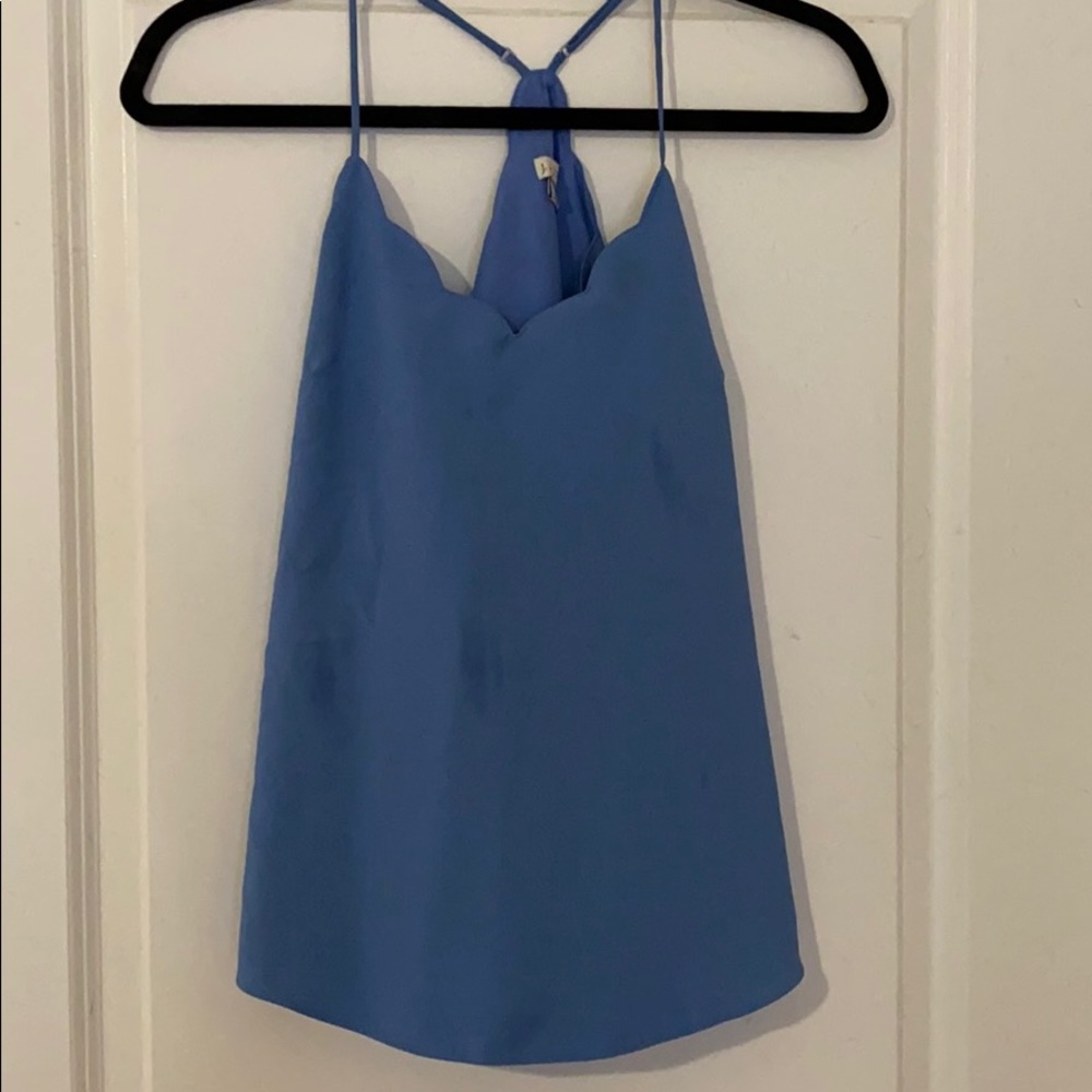 Blue J.Crew scalloped edge Cami